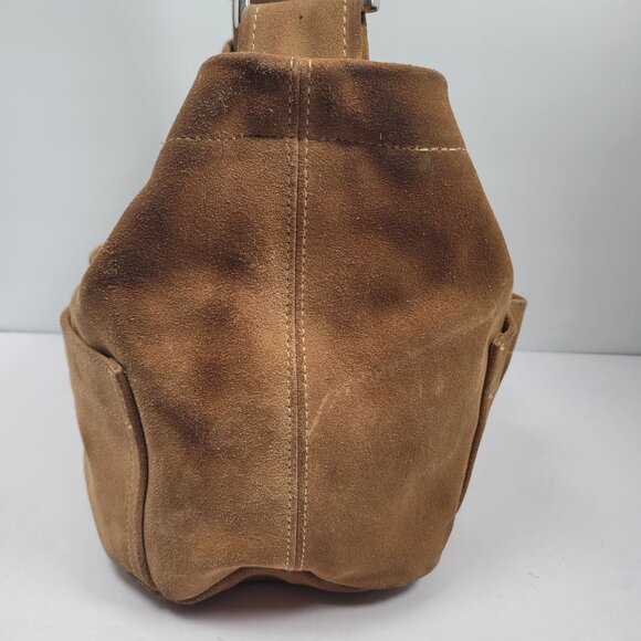 Tylie Malibu Women's Tan Suede Leather Hobo Shoulder Bag - Picture 4 of 11